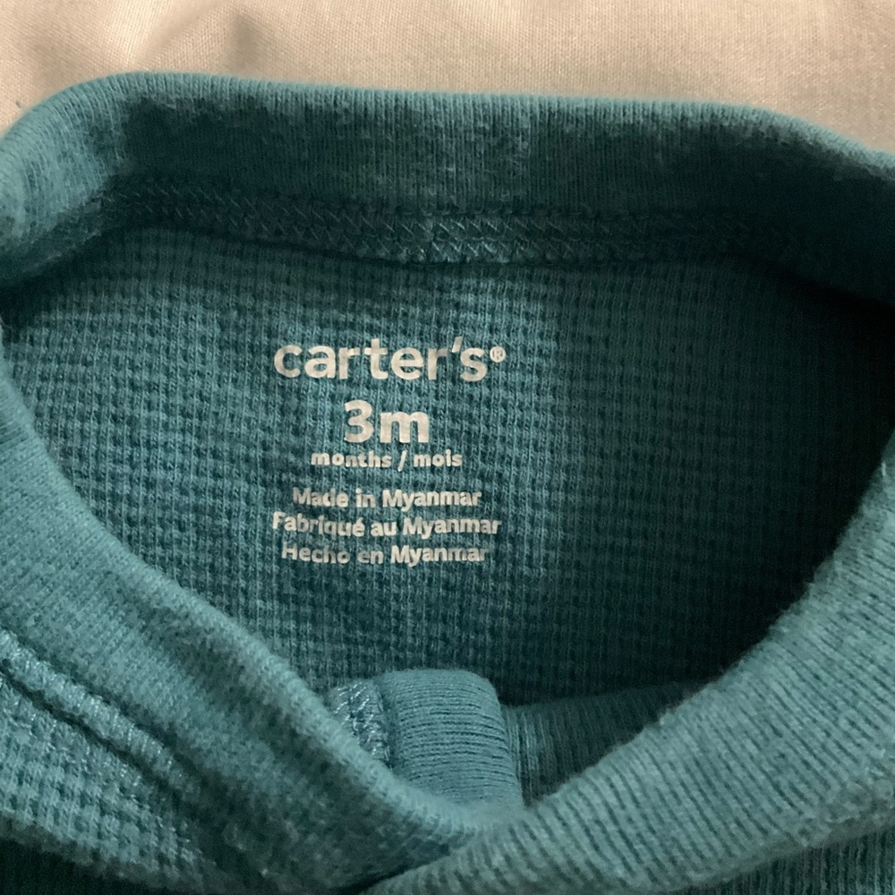 Carter's Teal, Blue, and Beige Footies Set Size 3 Months - Picture 6 of 11